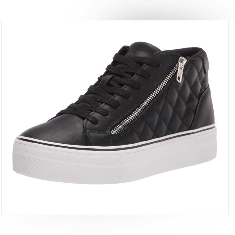Steve Madden Gryphon-Q Womens Leather Sneakers (Black) 8.5
